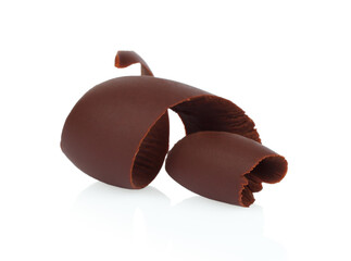 Chocolate Curl on white background