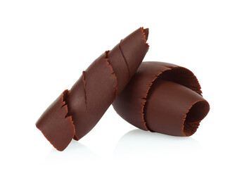 Chocolate Curls on white background