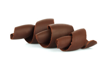 Chocolate Curls on white background