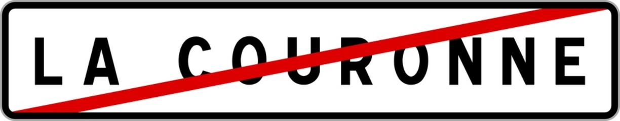 Panneau sortie ville agglomération La Couronne / Town exit sign La Couronne