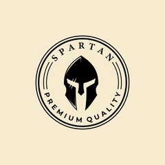 spartan badge logo icon designs vector illustration