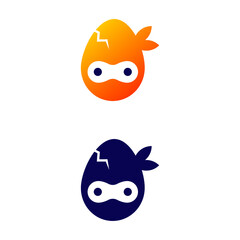 ninja egg simple logo vector illustration design template