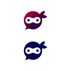 ninja chat simple logo vector illustration design template © katsumatakun