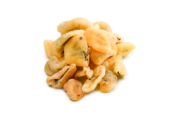 Dried passion fruit isolated on a white background.
