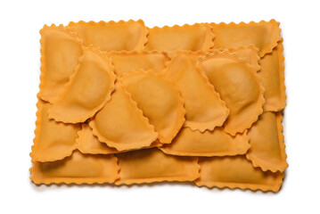 Raw ravioli as background. Healthy italian food.