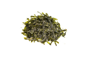 Tasty nori seaweed isolated on white background.