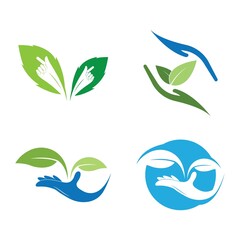 Leaf Care logo design vector.