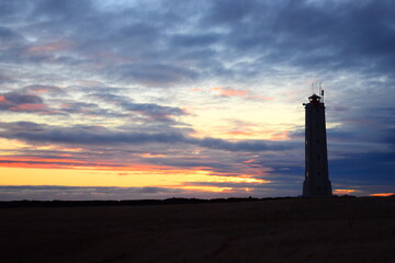 Fototapeta na wymiar lighthouse at sunset on the Snaefellsnes peninsula in western Iceland
