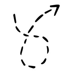 hand drawn dotted arrow