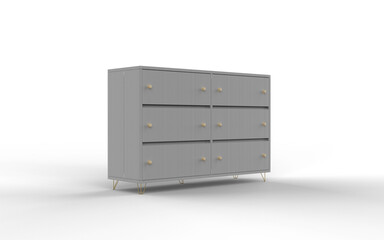 drawer angle view with shadow 3d render