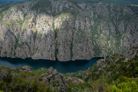 Landscape of the canyon of the river Sil. Unesco World Heritage of Humanity. Ribeira Sacra. Galicia, Spain.