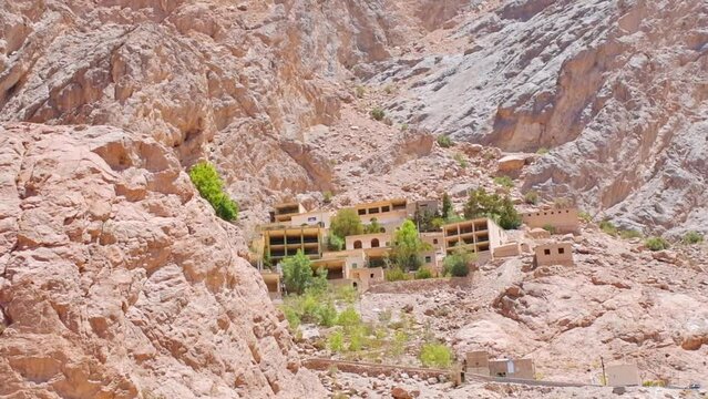 FAmous tourist destination - chak chak village buidlings panning panorama