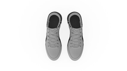 sneakers top view without shadow 3d render