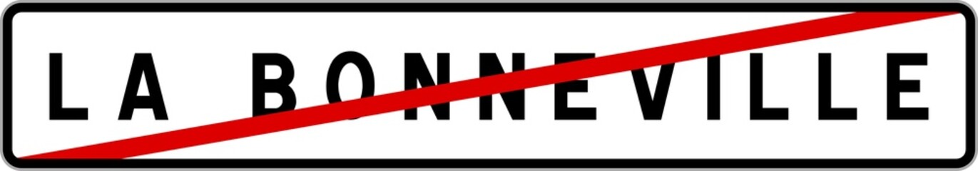 Panneau sortie ville agglomération La Bonneville / Town exit sign La Bonneville