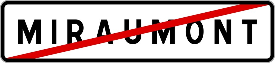 Panneau sortie ville agglomération Miraumont / Town exit sign Miraumont