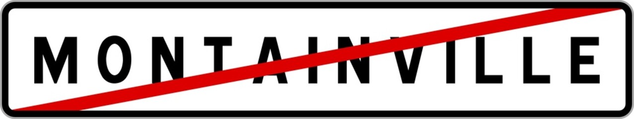 Panneau sortie ville agglomération Montainville / Town exit sign Montainville