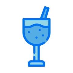 Alcohol icon or logo illustration vector graphic with glass and straw. Perfect use for ui, website, pattern, design, etc.