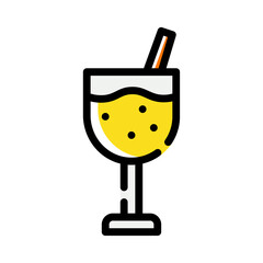 Alcohol icon or logo illustration vector graphic with glass and straw. Perfect use for ui, website, pattern, design, etc.