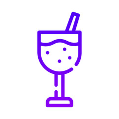 Alcohol icon or logo illustration vector graphic with glass and straw. Perfect use for ui, website, pattern, design, etc.