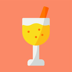 Alcohol icon or logo illustration vector graphic with glass and straw. Perfect use for ui, website, pattern, design, etc.