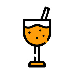 Alcohol icon or logo illustration vector graphic with glass and straw. Perfect use for ui, website, pattern, design, etc.