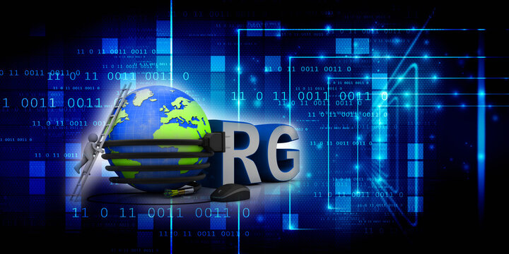 3d illustration Internet domain org connected mouse with mobile charging cable connected globe near technician