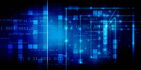 2d illustration Abstract futuristic electronic circuit technology background