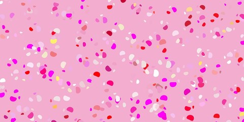 Light pink, yellow vector background with random forms.