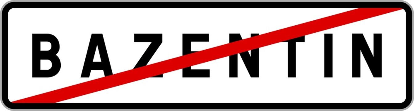Panneau sortie ville agglomération Bazentin / Town exit sign Bazentin