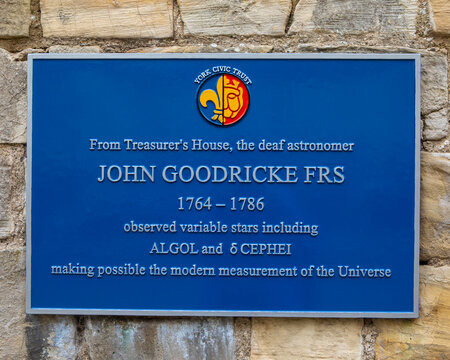John Goodricke Plaque in York, UK