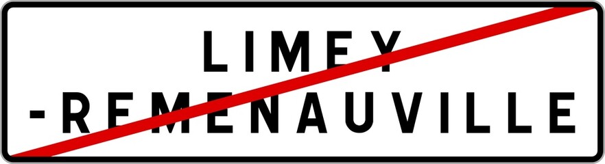 Panneau sortie ville agglomération Limey-Remenauville / Town exit sign Limey-Remenauville