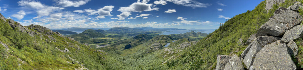 Fototapeta na wymiar Hike to Mardal mountain in Soemna , Northern Norway- Europe