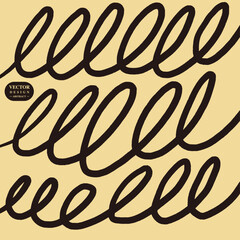 Handwritten curly lines, black humorous picture, vector graphics.