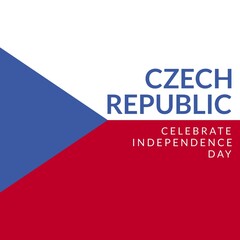 Illustration of czech republic celebrate independence day text on czech republic national flag