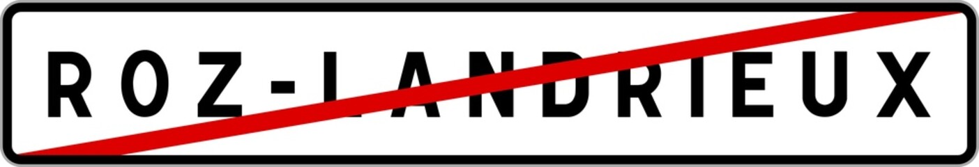 Panneau sortie ville agglomération Roz-Landrieux / Town exit sign Roz-Landrieux
