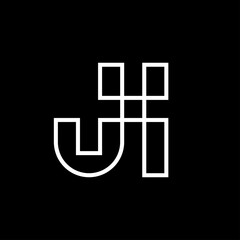 Creative minimal letter JH JI monogram logo design