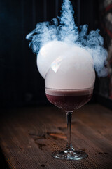 Flavour Blaster clover club cocktail in the smoke