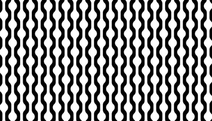 Abstract geometric curve stripe pattern. Black and white curved lines background..