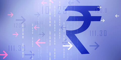 Rupee currency . 2D rendering illustration
