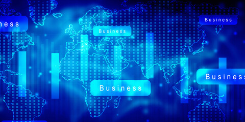 2d rendering Stock market online business concept. business Graph 