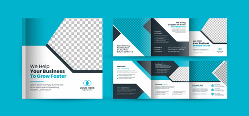 Creative business trifold brochure square brochure square flyer poster template design