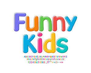 Cute playful font bright colors for kids design and creativity
