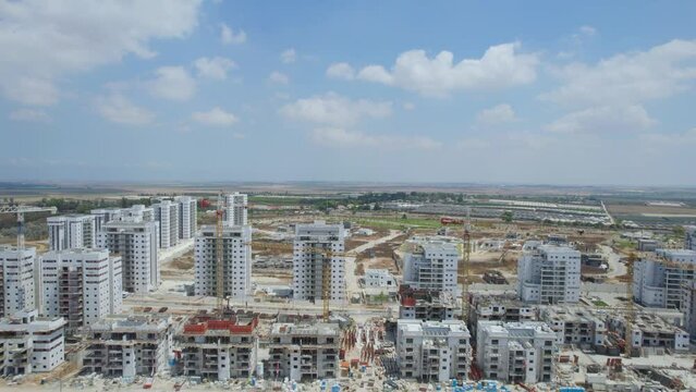 Aerial Shot Of New Neighbourhood At Netivot, Israel