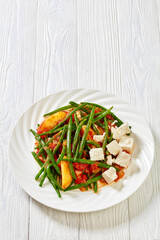 fasolakia, green beans, tomatoes and potatoes stew