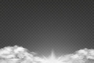 Sunlight through the clouds. PNG