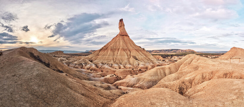 Stock photo of Castil de Tierra from Bardenas reales, Navarra, Spain.