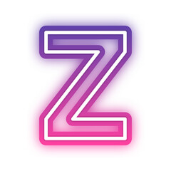 gradient neon alphabet letter font