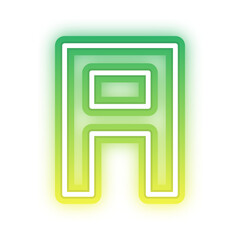 gradient neon alphabet letter font