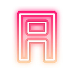 gradient neon alphabet letter font