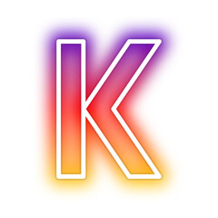 gradient neon alphabet letter font